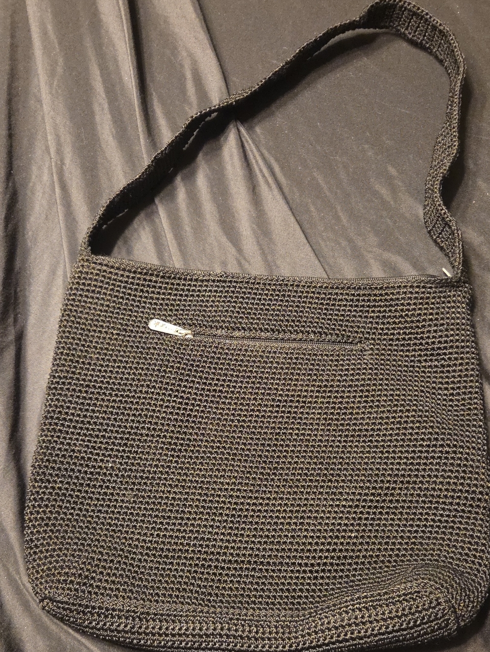 The Sak Black Woven Crossbody Bag